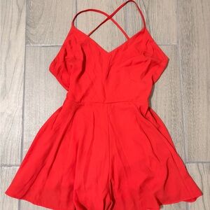 Express Red Strappy Romper